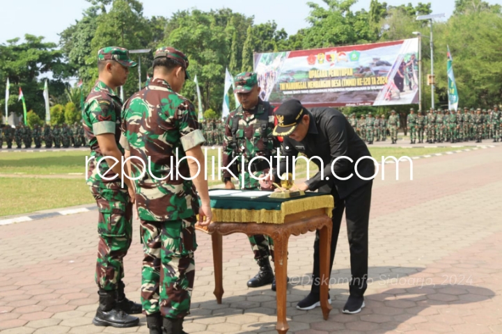 Kebersamaan dan Gotong Royong Harus Tetap Terjaga, TMMD ke 120 Kodim 0816 Sidoarjo Ditutup