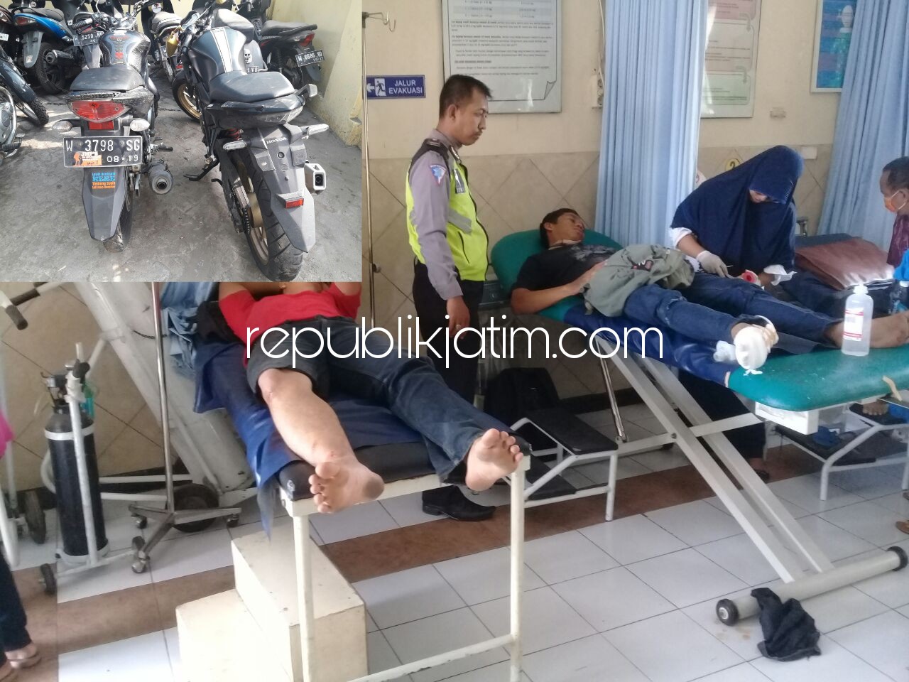 Dua Motor Bertabrakan, Pengedara Terjerembab ke Aspal