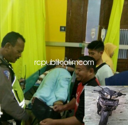 Dua Motor Bertabrakan, Warga Jabon Dilarikan Rumah Sakit