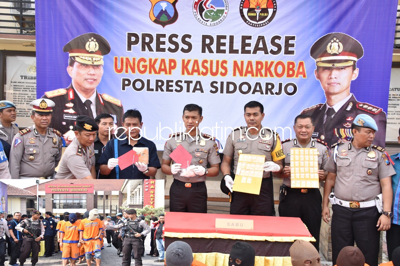 Sepekan Tangkap 22 Tersangka, Polresta Sidoarjo Panen Kasus Narkoba